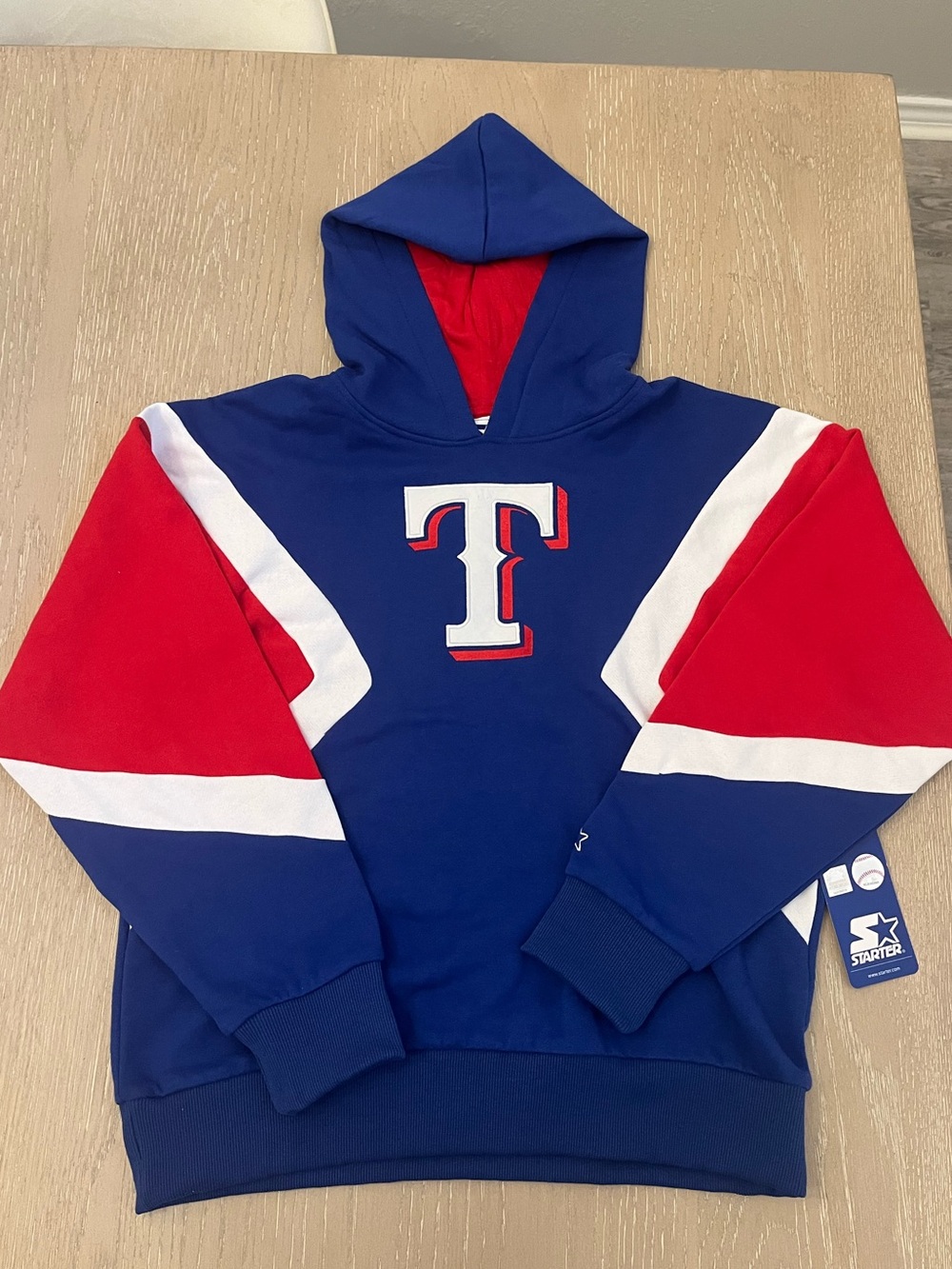STARTER TEXAS RANGERS WOMENS BLUE GAME ON HOODED SWEATSHIRT 81711360